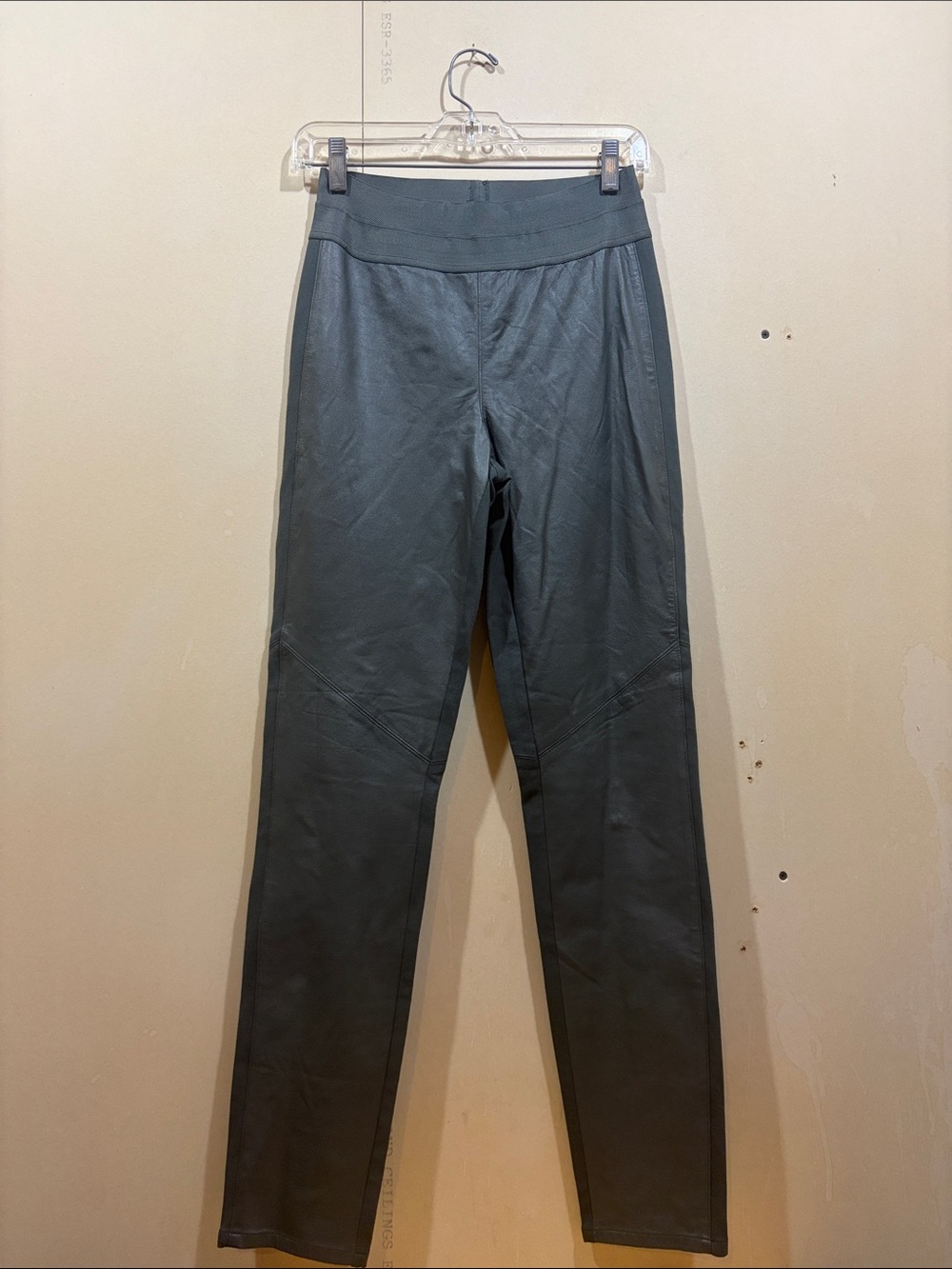 NWT PAIGE Gray Leather Leggings Size L